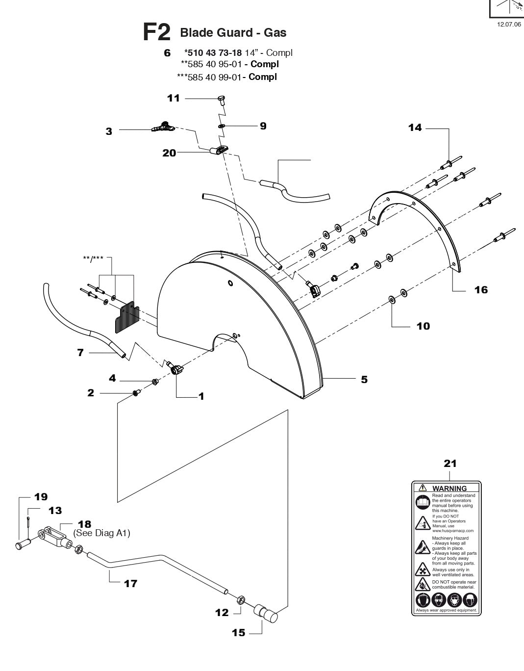MS355 G Blade Guard - Gas Assembly Parts By Husqvarna