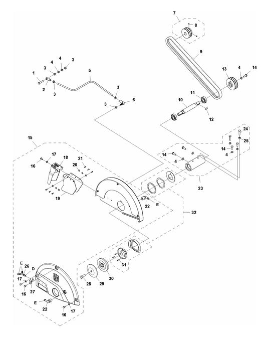 MS 360G Blade Guard Assembly Parts