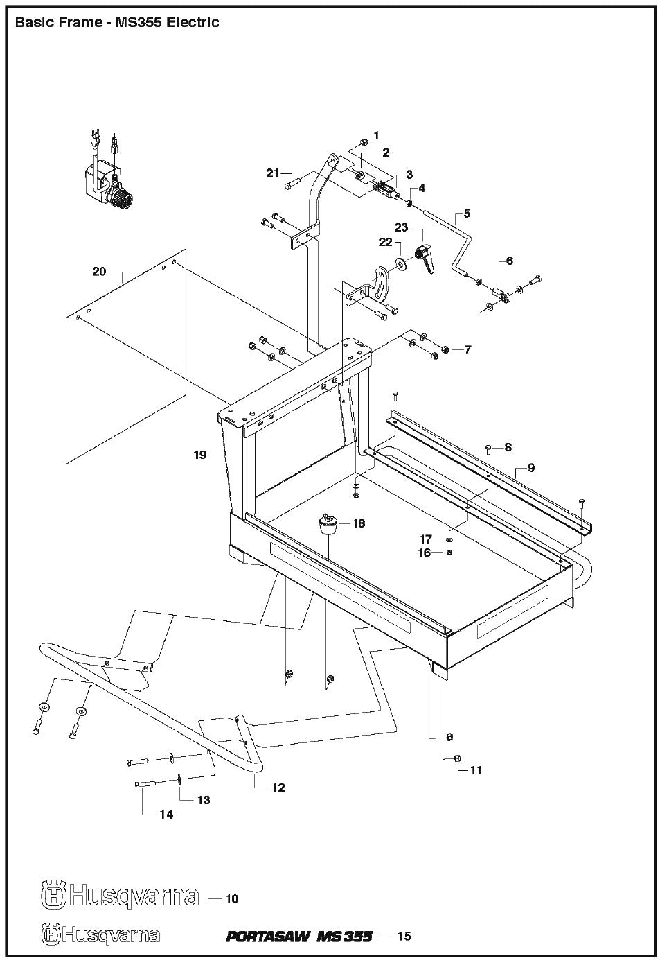 Basic Frame - MS355 Electric Parts For MS 355 By Husqvarna