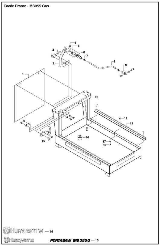 Basic Frame - MS355 Gas Parts For MS 355 By Husqvarna