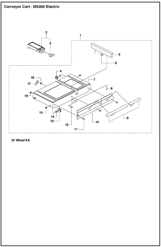 Conveyor Cart - MS355 Electric Parts For MS 355 By Husqvarna