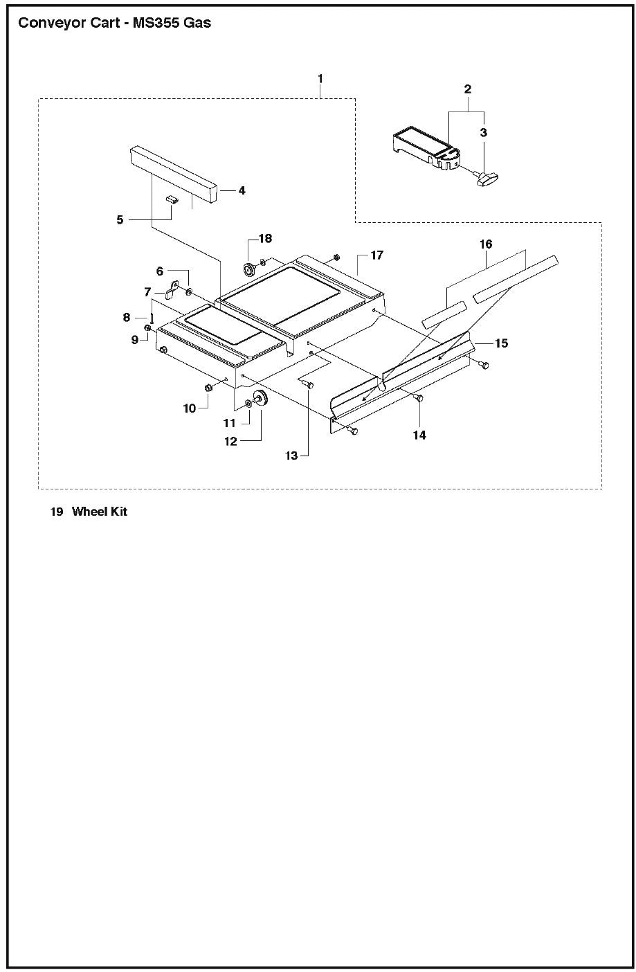 Conveyor Cart - MS355 Gas Parts For MS 355 By Husqvarna