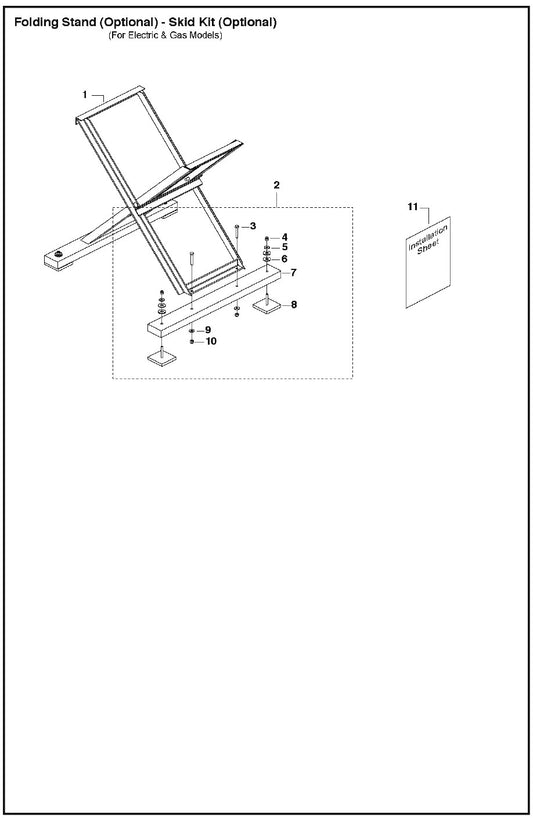 Folding (Optional) - Skid Kit (Optional) (For Electric And Gas Models) Parts For MS 355 By Husqvarna