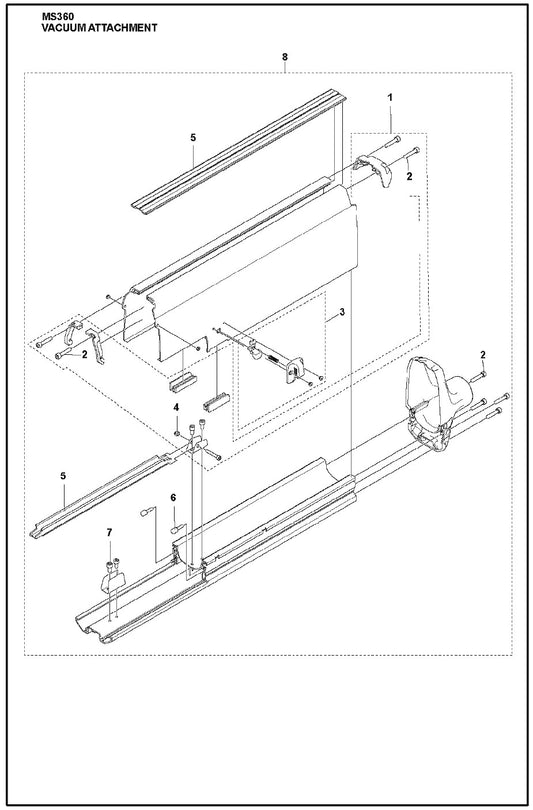 Vacuum Attachment Parts For MS 360 G By Husqvarna