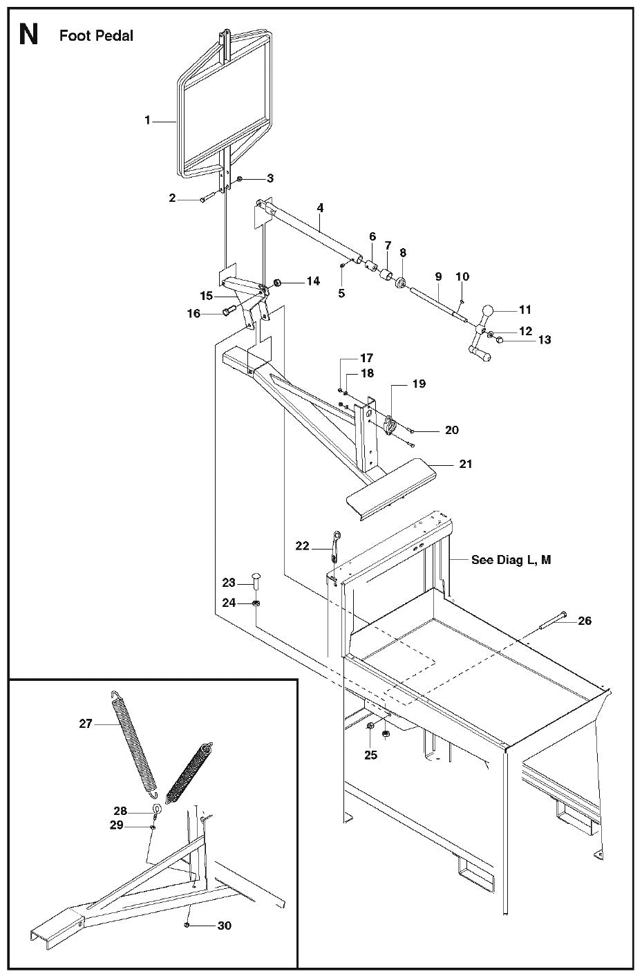 N Foot Pedal Parts For MS 510 By Husqvarna