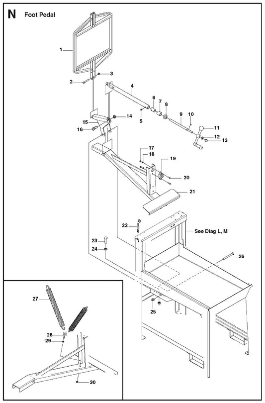 N Foot Pedal Parts For MS 510 By Husqvarna