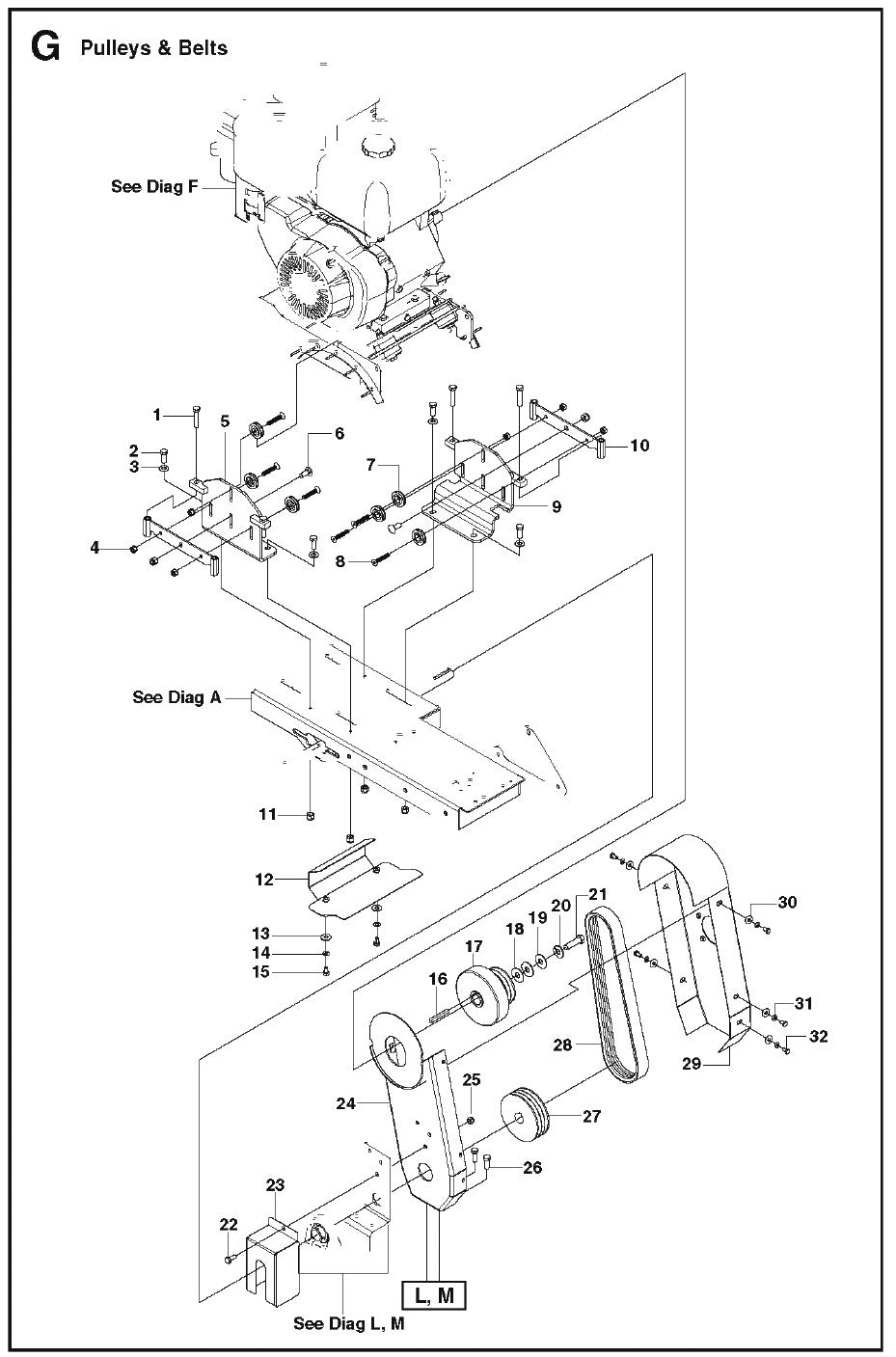 G Pulleys And Belts Parts For MS 510 By Husqvarna