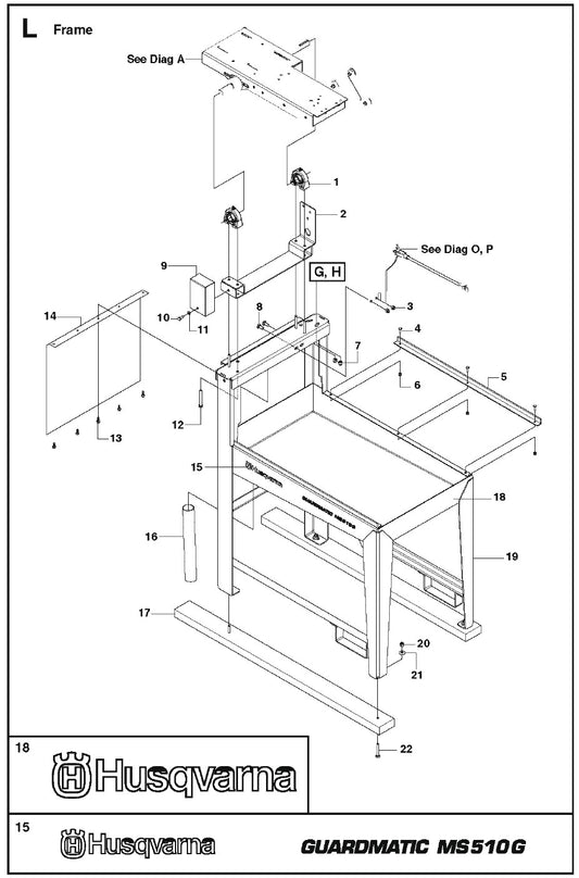 L Frame Parts For MS 510 By Husqvarna