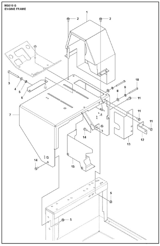 Engine Frame Parts For MS 610 G By Husqvarna