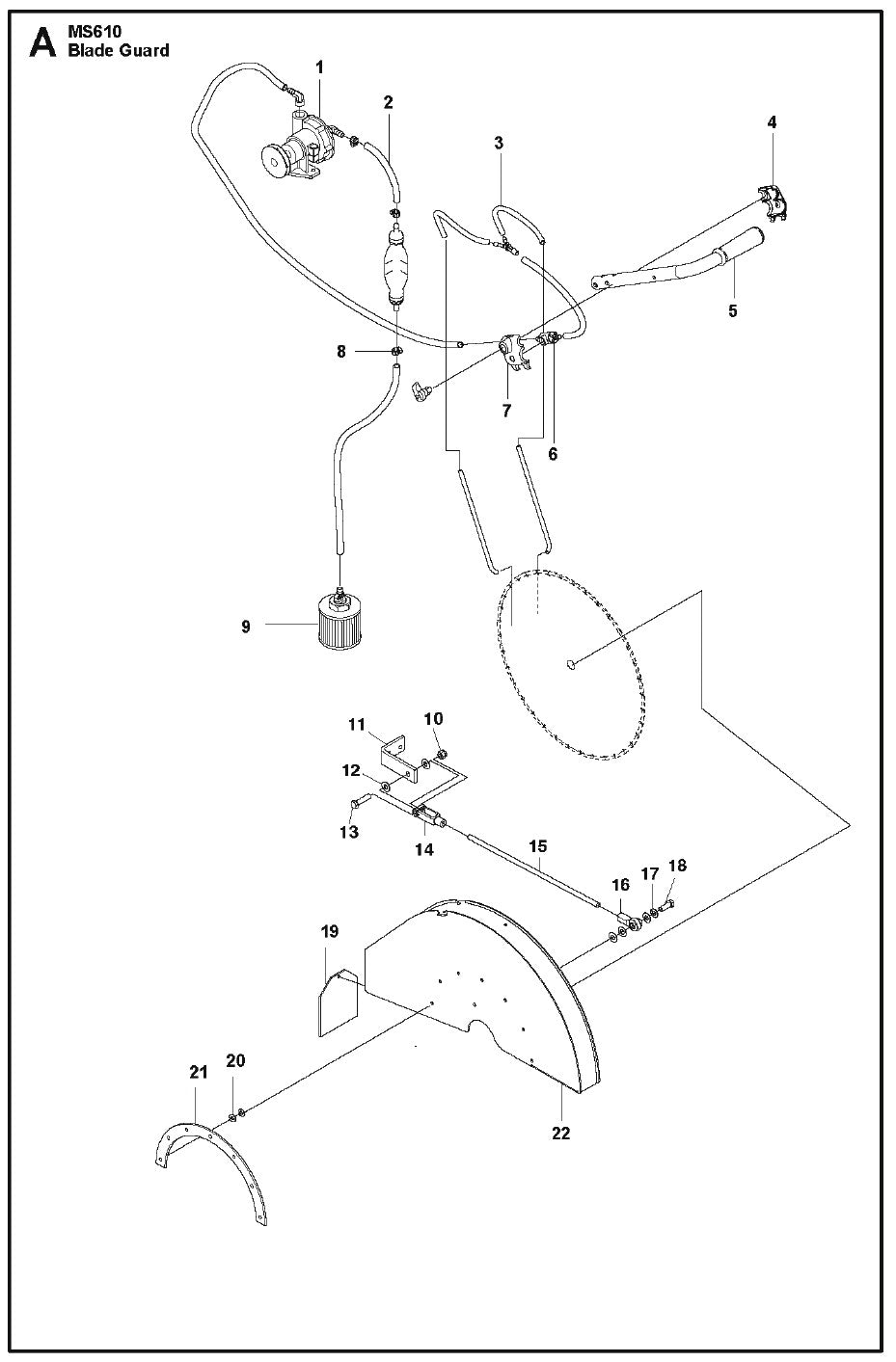 A MS610 Blade Guard Parts For MS 610 By Husqvarna