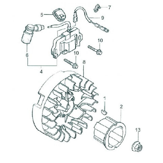 MTX60HD HONDA GX100RTKRBF ENGINE — FLYWHEEL IGNITION ASSY.