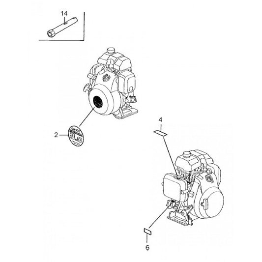 MTX60HD HONDA GX100RTKRBF ENGINE — Labels Assy.