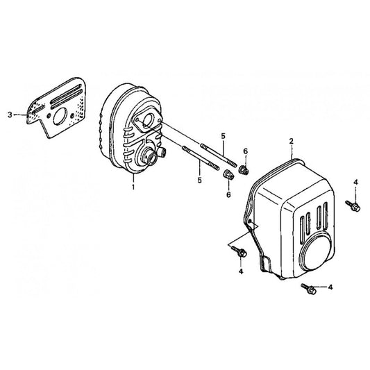 MTX60HD HONDA GX100RTKRBF ENGINE — Muffler Assy.