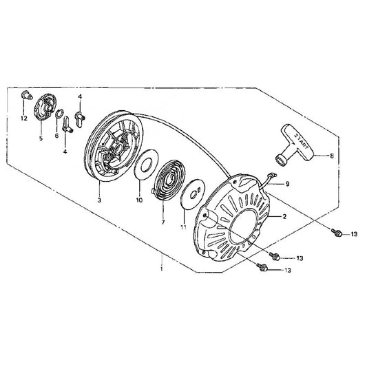 MTX60HD HONDA GX100RTKRBF ENGINE — Recoil Starter Assy.