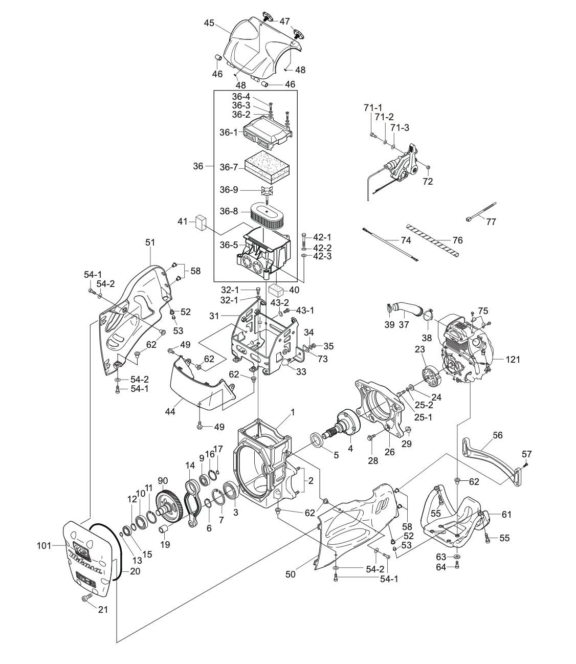 Crankcase And Engine 2 Assembly Parts-MTX60HD