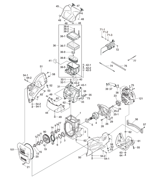 Crankcase And Engine 2 Assembly Parts-MTX60HD