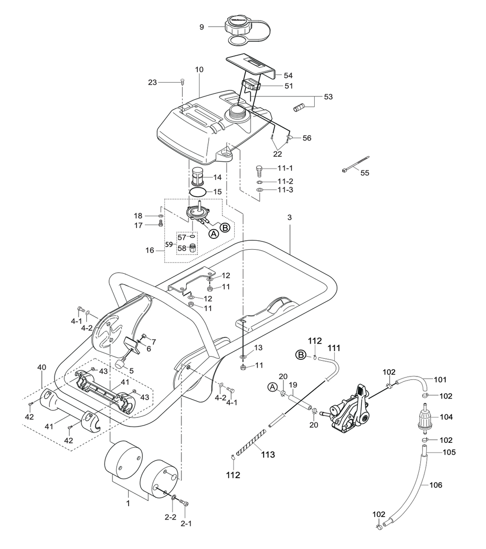 Fuel Tank And Handle Assembly Parts for MTX60HD