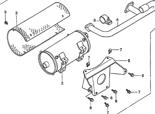 Honda GX620TXF2 Engine Muffler Assembly Parts For SP2  Street Pro Series By Multiquip