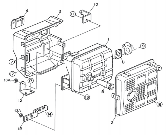 GA6HB GA6HEB Muffler Assembly Parts By Multiquip