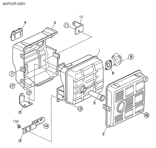 GA6HE GA6HEA Muffler Assembly Parts By Multiquip