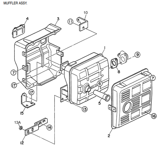 GA6H GA6HA Muffler Assembly Parts By Multiquip
