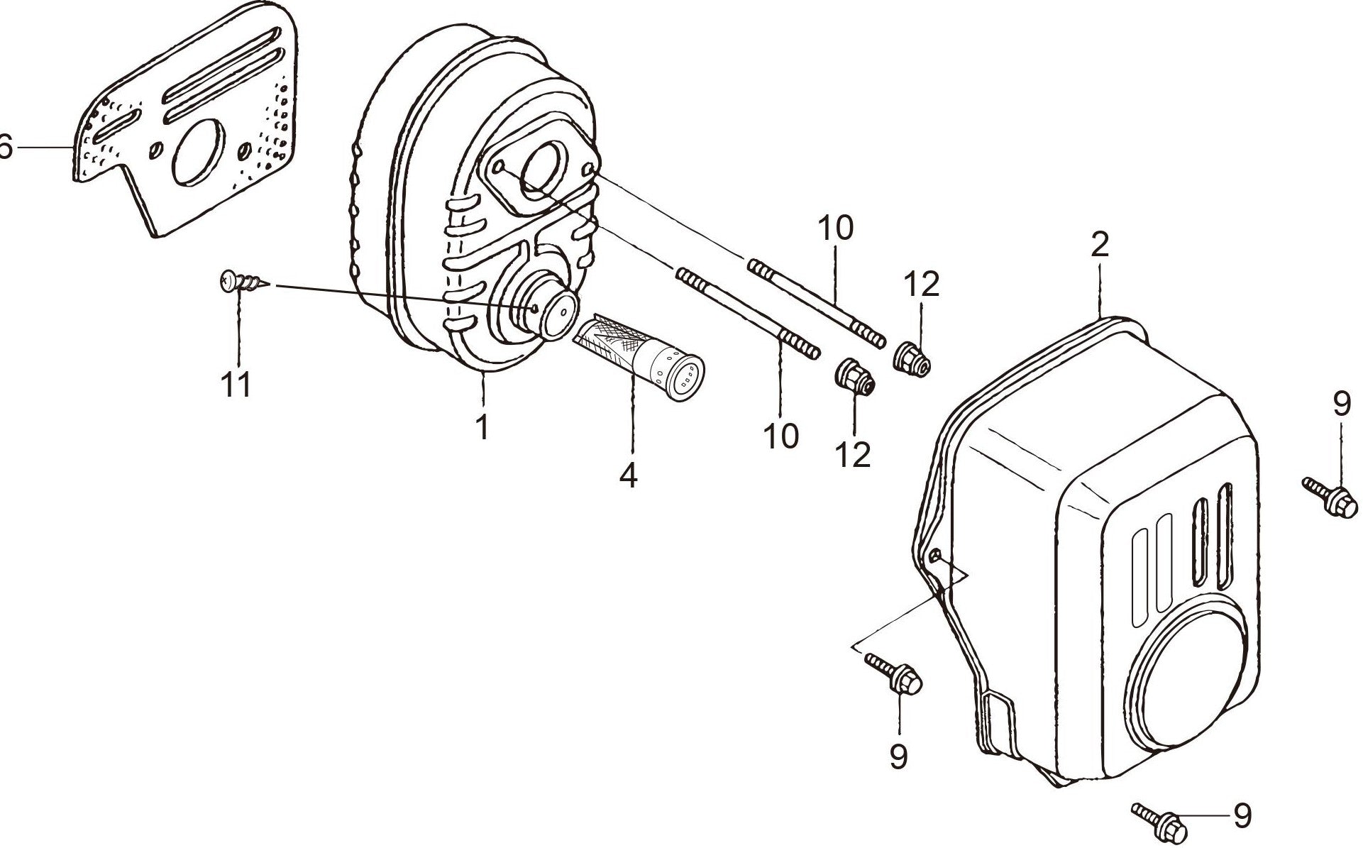 MTR40HF Honda GX100RTKRB6 Engine Muffler Assembly Parts