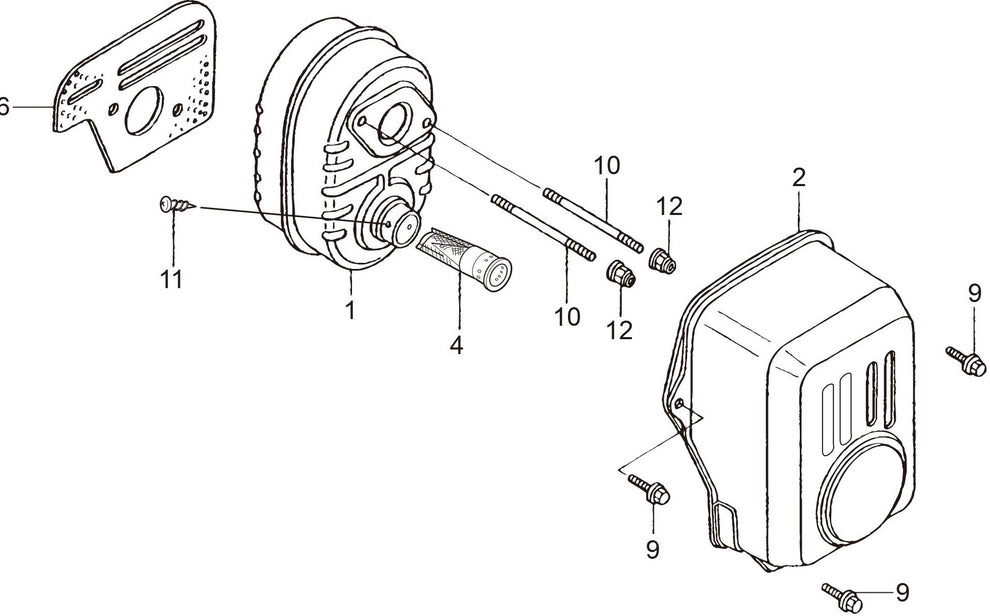 MTR40HF Honda GX100RTKRB6 Engine Muffler Assembly Parts