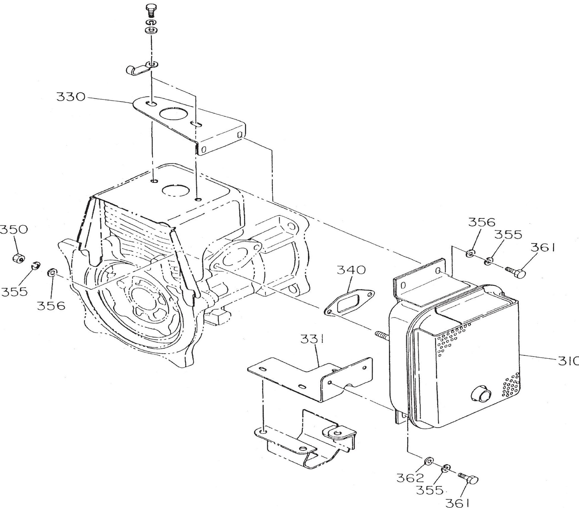 MT60HS Robin EC-08GH Engine Muffler Assembly Parts