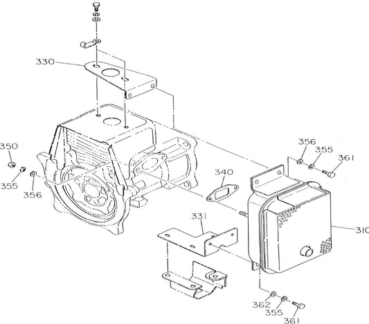 MT60HS Robin EC-08GH Engine Muffler Assembly Parts