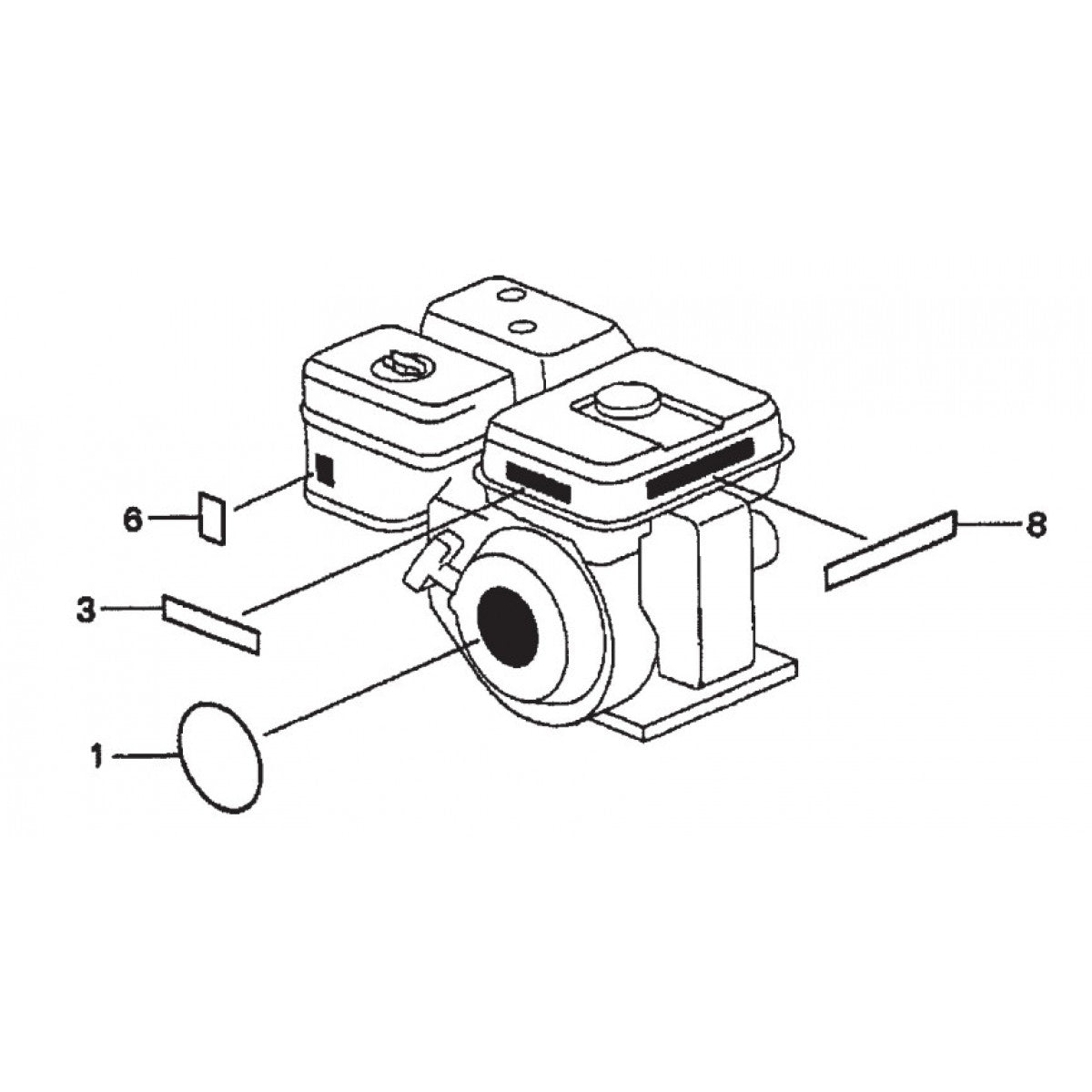 MVC70H/HW Honda GX160K1QMX2 Engine Labels Assy.