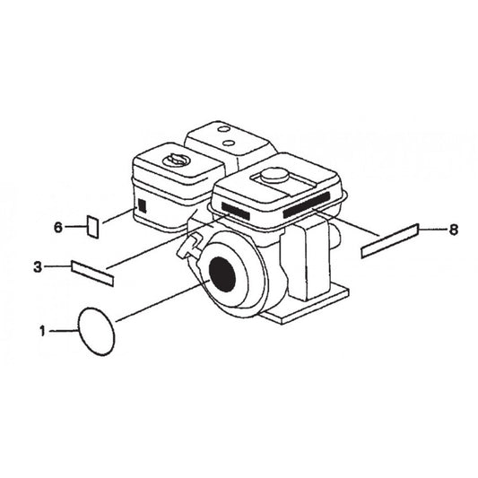 MVC70H/HW Honda GX160K1QMX2 Engine Labels Assy.