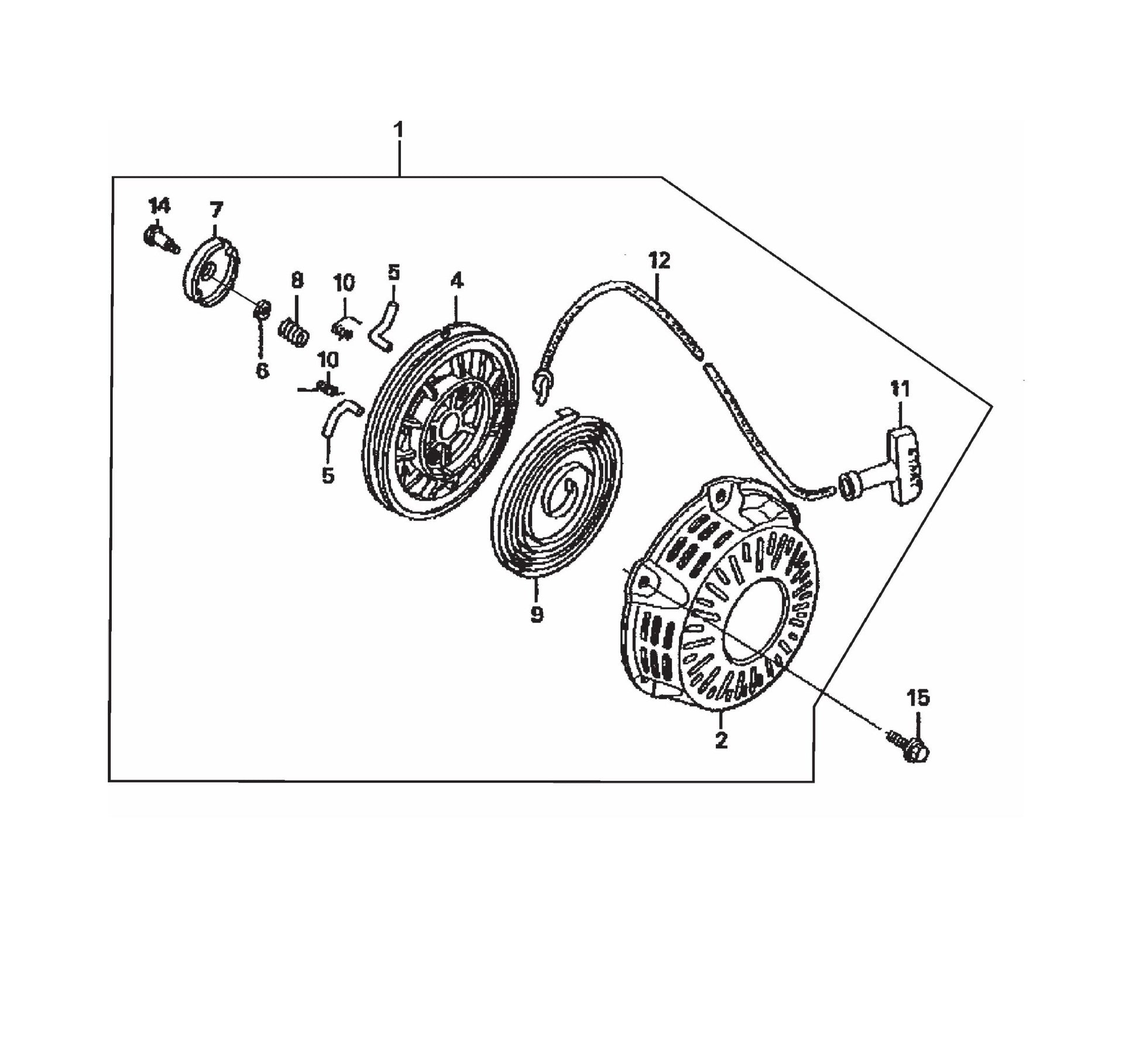 MVH120VGH GX160U1SMX4 Recoil Starter Assembly Parts