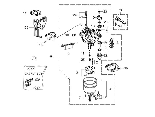 MVH158GH Honda GX200UT2SM14/SCM  Engine Carburetor  Assembly Parts