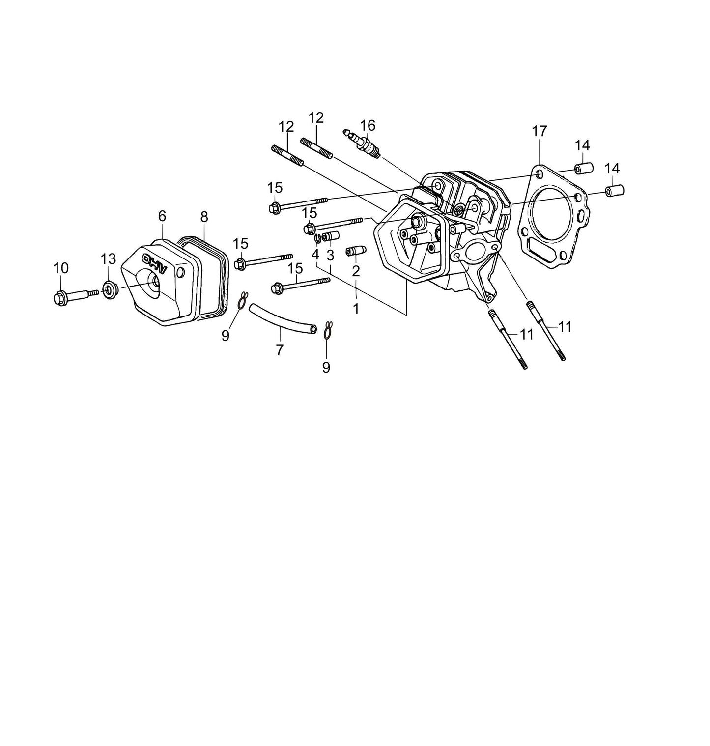 MVH208GH Honda GX240UT2SMXC/GX270UT2SCM Engine Cylinder Head Assembly Parts