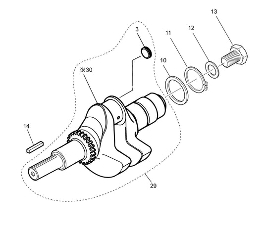 MVH308DZ HATZ 1B30 Engine Crankshaft Assembly Parts