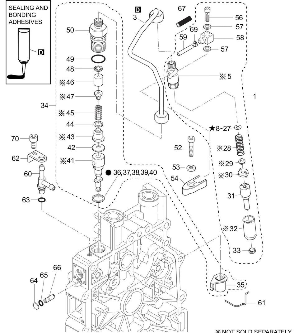 MVH308DZ HATZ 1B30 Engine Injection Equipment Assembly Parts
