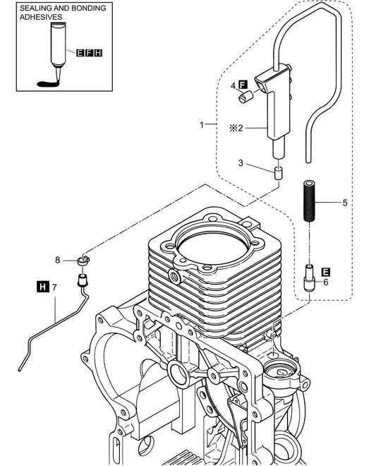 MVH308DZ HATZ 1B30 Engine Crankcase Breathing System Assembly Parts