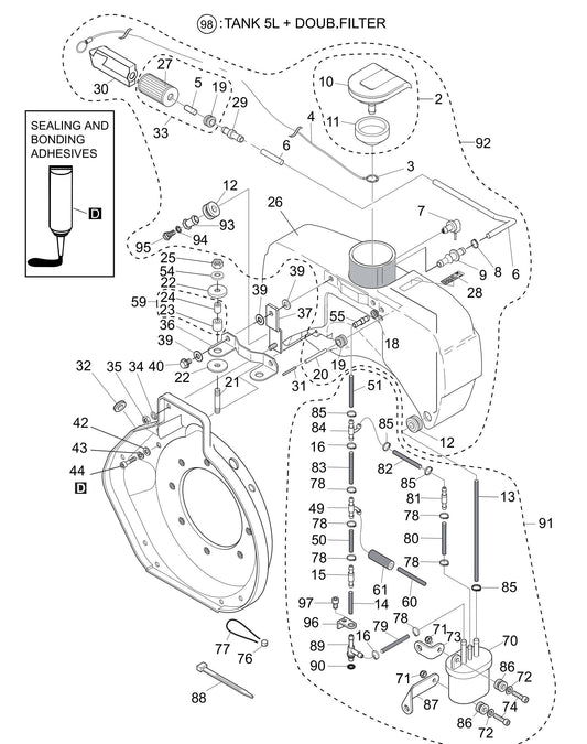 MVH308DZ HATZ 1B30 Engine Fuel Assembly Parts