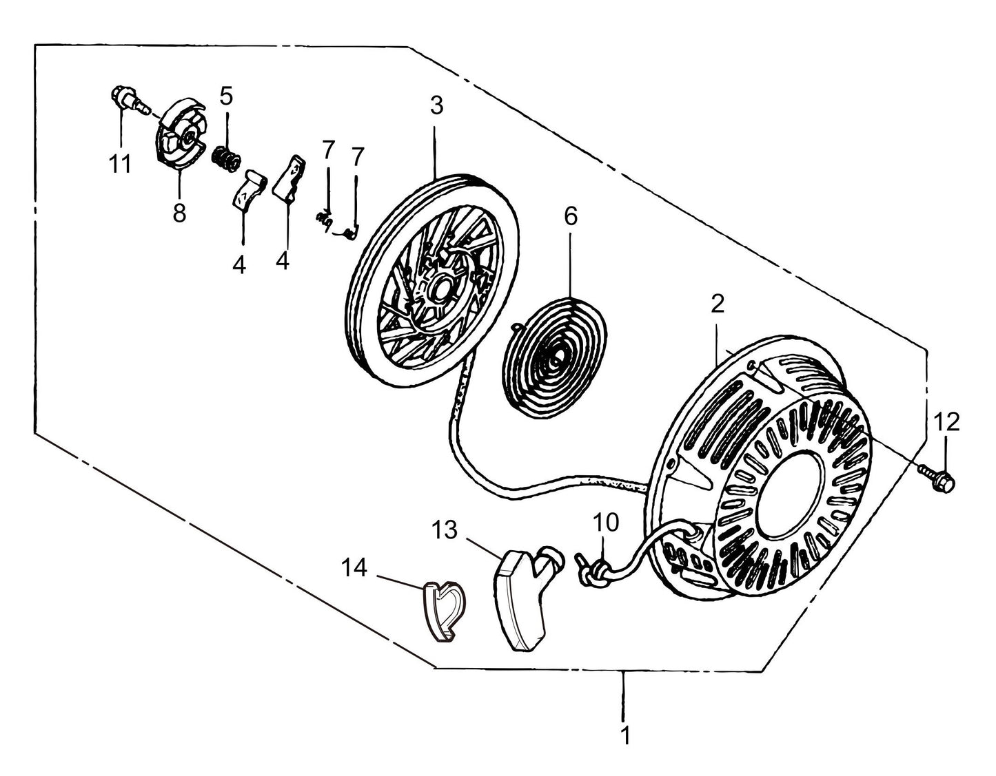 MVH308GH Honda GX270UT2SMXC/SCM Engine Recoil Starter Assembly Parts