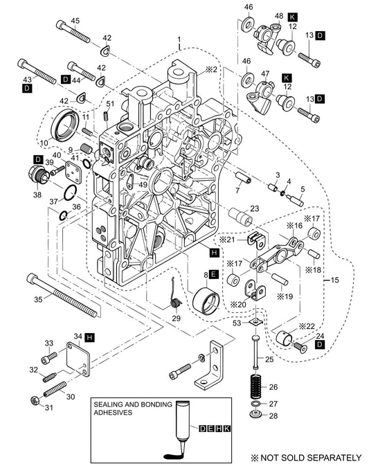 MVH408DZ HATZ 1B50 Engine Timing Cover Assembly Parts