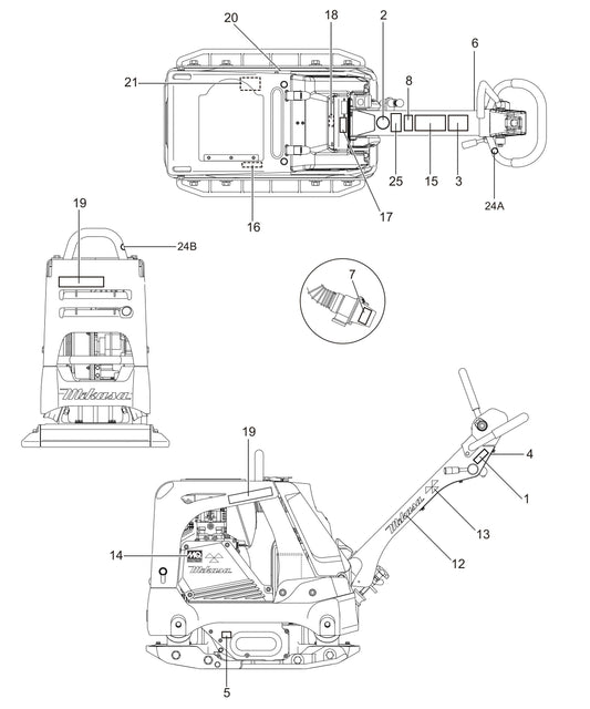 MVH408DZ Nameplate And Decals Assembly Parts