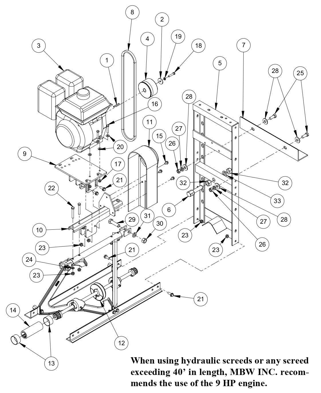 MVS Engine Kit Assembly (5.5 HP Honda) Parts By MBW