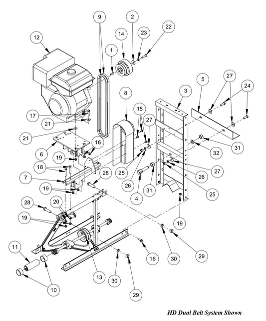 MVS Engine Kit Assembly (9 HP Honda) Parts By MBW
