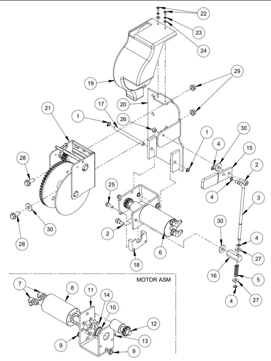 MVS Winch Assembly (LH Shown) Parts By MBW