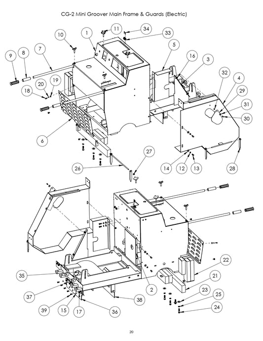 CG-2 (Electric) Mini Groover Main Frame &amp; Guards