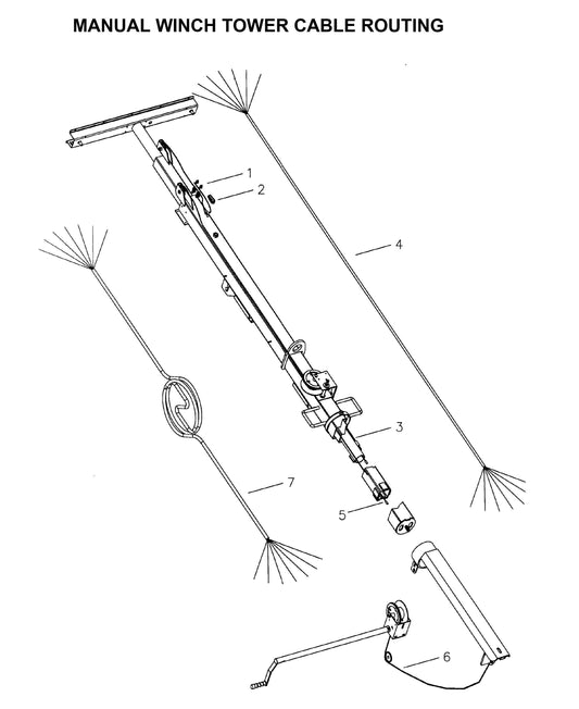 Maxi-Lite Laydown 6-8KW-Manual Winch Tower Cable Routing Parts By Allmand