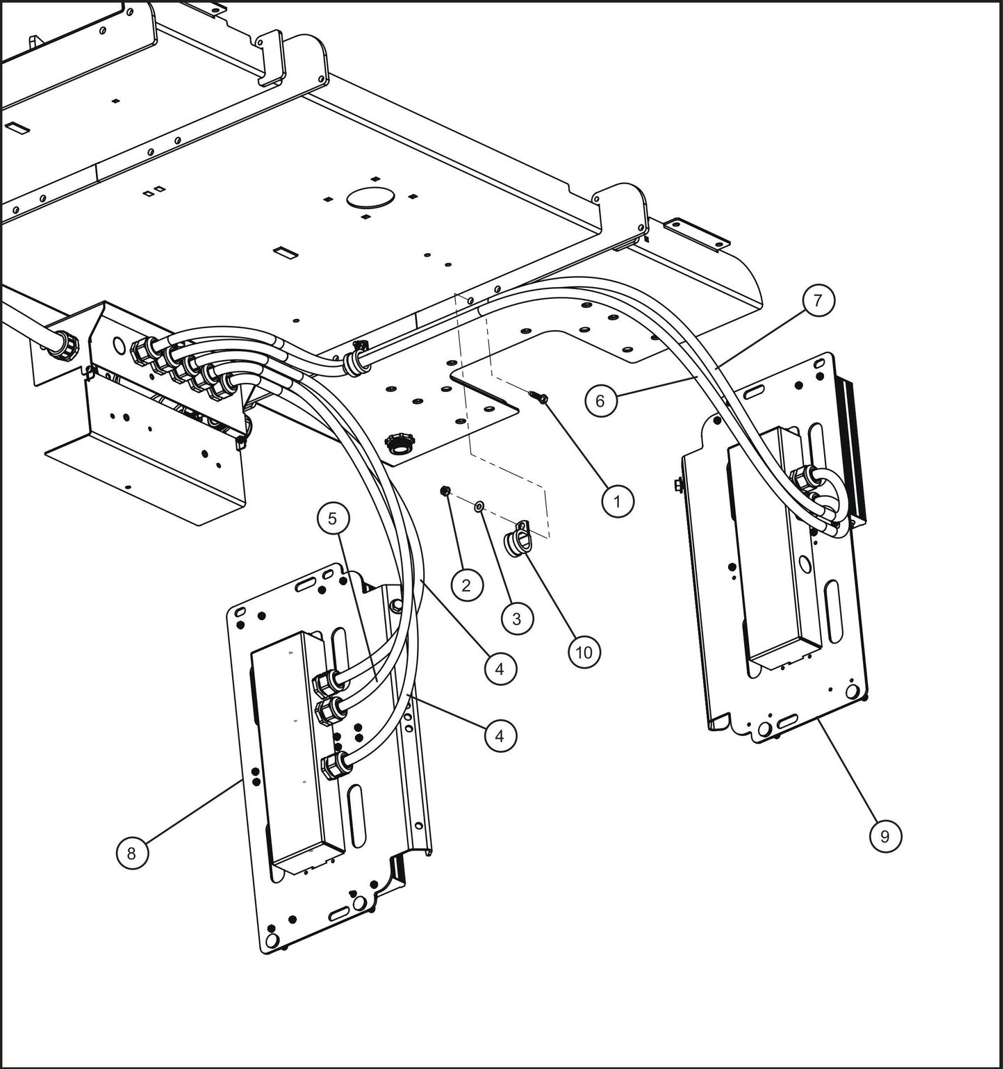 Maxi-Lite (SN 11-001672 to 11-999999) 6-Light COB LED Drivers Wiring Group Assembly Parts by Allmand