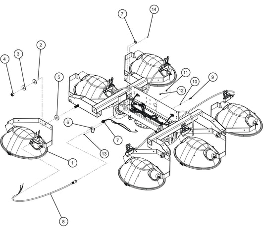 Maxi-Lite (SN 11-001672 to 11-999999) 6-Light SHO Lamp Holder Disconnect Install Group Assembly Parts by Allmand