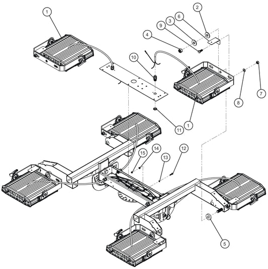 Maxi-Lite (SN 11-001672 to 11-999999) 6-Light COB LED Lamp Install Group Assembly Parts by Allmand