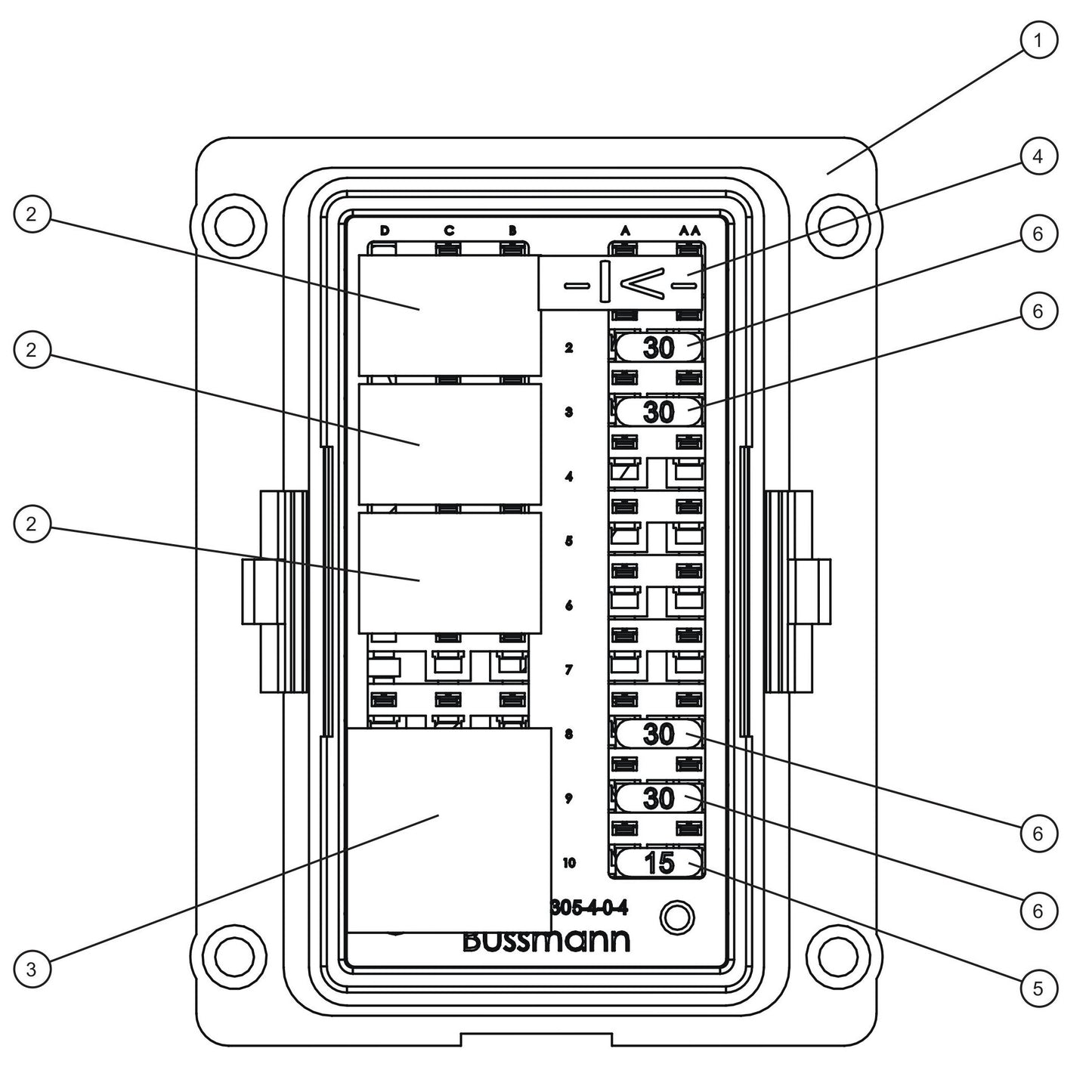 Maxi-Lite (SN 11-001672 to 11-999999) Isuzu DSE 4520 MK II Fuse Box Assembly Parts by Allmand